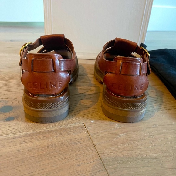 Rare Celine Brown Leather Fisherman Sandals Size 39 - Picture 5 of 5